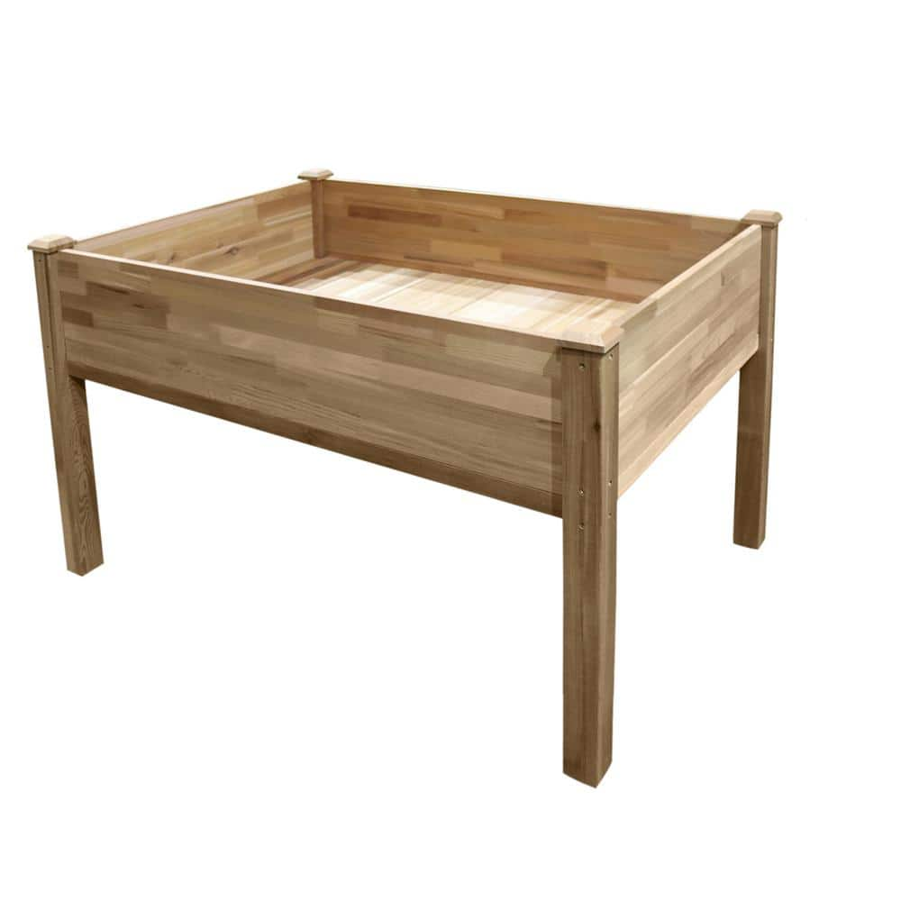 Raised Garden Bed， Cedar Wood Elevated Herb Garden with Legs， 49 in. x 34 in. x 30 in. JUM4930