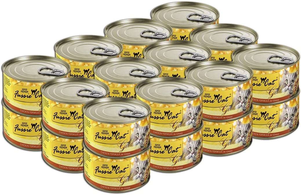 Fussie Cat Super Premium Chicken Formula in Gravy Grain-Free Canned Cat Food 5.5-oz can case of 24