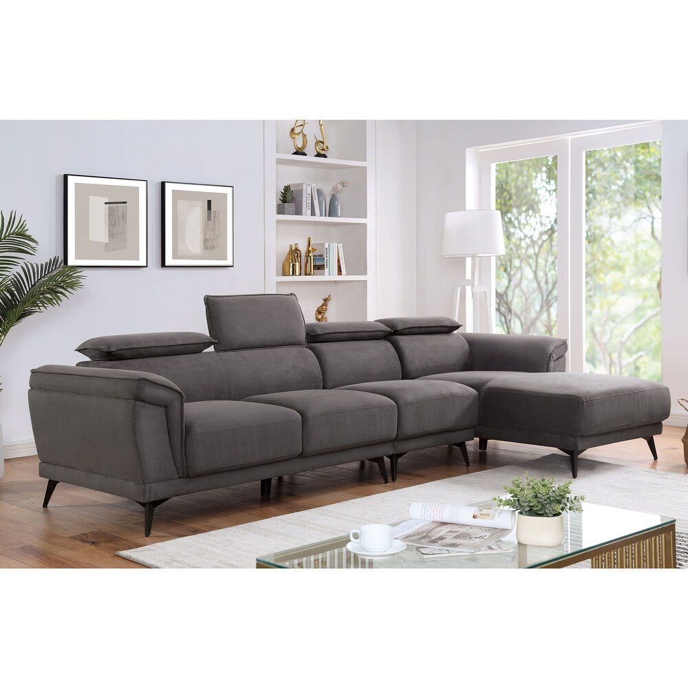 Francisse Contemporary Fabric Upholstered Sectional by Furniture of America