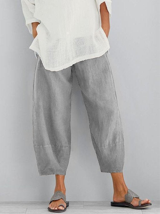 Casual Linen All-match Women Trousers