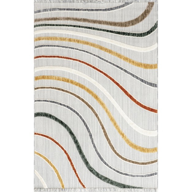 Nuloom Bebe Contemporary Waves Fringe Area Rug