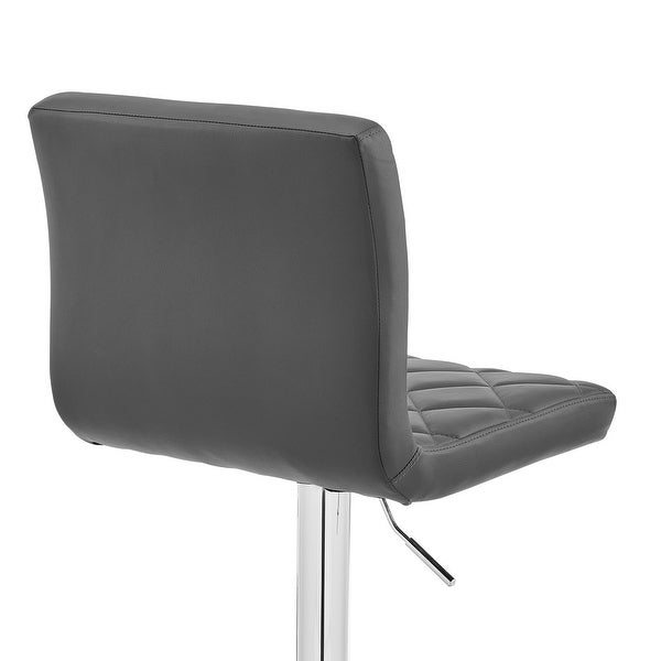 The Duval Grey Adjustable Faux Leather Swivel Bar Stool