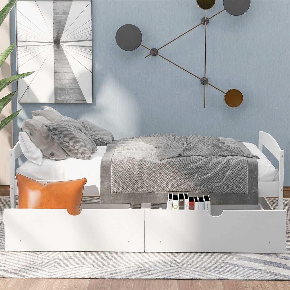 Harper   Bright Designs Twin Platform Bed with Two Drawers