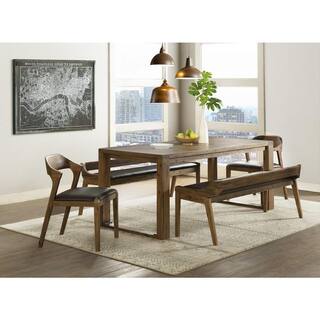 Boraam Rasmus 5-Piece Rectangular Chestnut Wire-Brush Acacia Wood Dining Set 77343