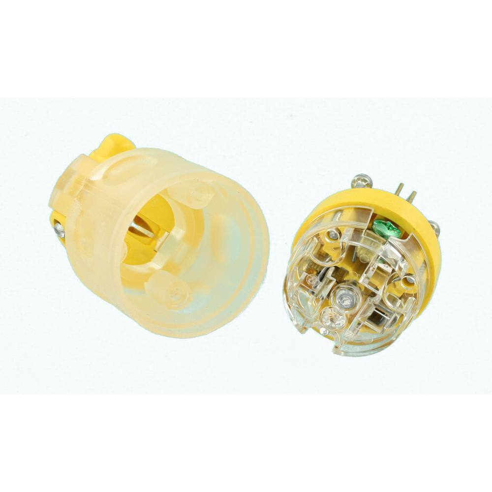 Leviton 15 Amp 125-Volt Round Dead Front Plug Clear R50-515PV-LIT