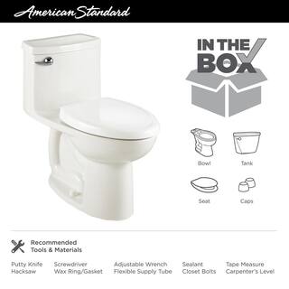 American Standard Compact Cadet 3 FloWise Tall Height 1-Piece 1.28 GPF Single Flush Elongated Toilet in Bone Seat Included 2403.128.021