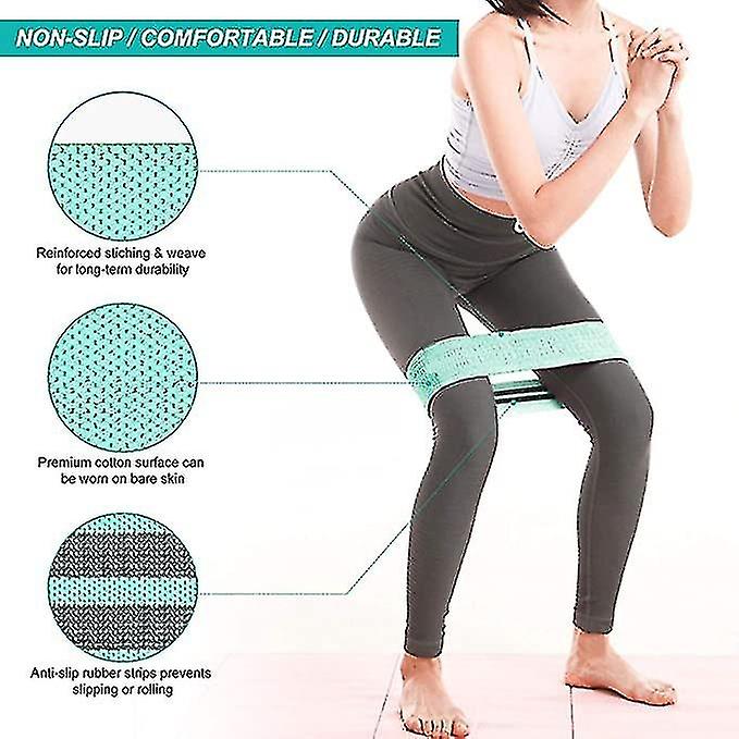 Non-slip Resistance Bands For Butt And Legs， Sturdy Fabric Fitness Exercise Bands Squat Glute Thighs