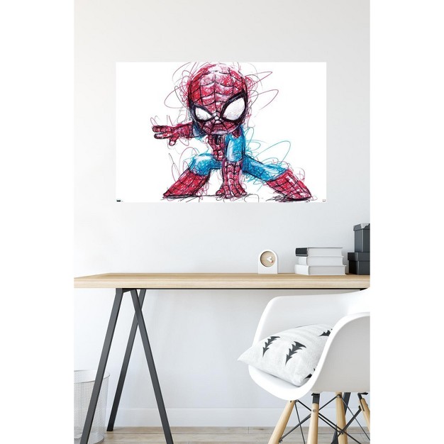 Trends International Marvel Comics Spider man Sketch Unframed Wall Poster Prints