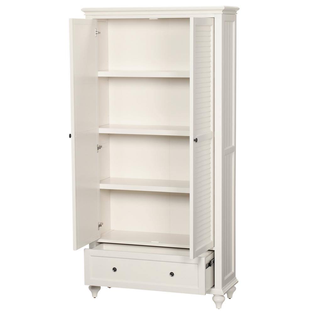 Home Decorators Collection Hamilton 72 in. Off-White Standard 4-shelf Bookcase with 2-Doors SK19028R2-PW