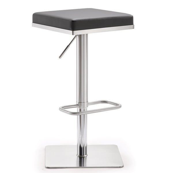 Strick and Bolton Fulla Stainless Steel Eco-leather Square Barstool