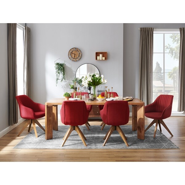 Art Leon Swivel Dining Chairs with Wood Legs (Set of 2)