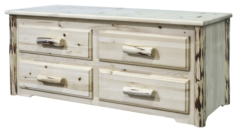 Montana Collection 4 Drawer Sitting Chest   Rustic   Accent Chests And Cabinets   by Montana Woodworks  Houzz