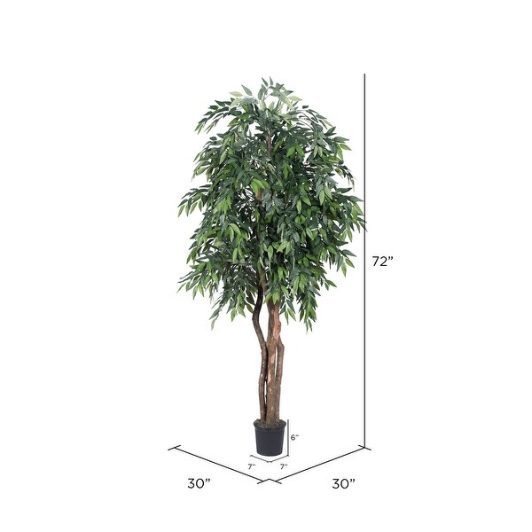 Vickerman 6' Artificial Green Smilax Executive，Black Plastic Pot