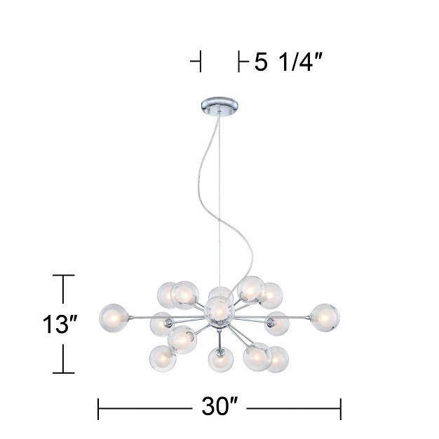 Wide Mid Century Modern Sputnik Glass Shade 15 light Fixture For Dining Room House Kitchen Island