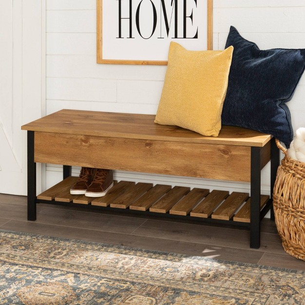 Open Top Storage Bench With Shoe Shelf Saracina Home