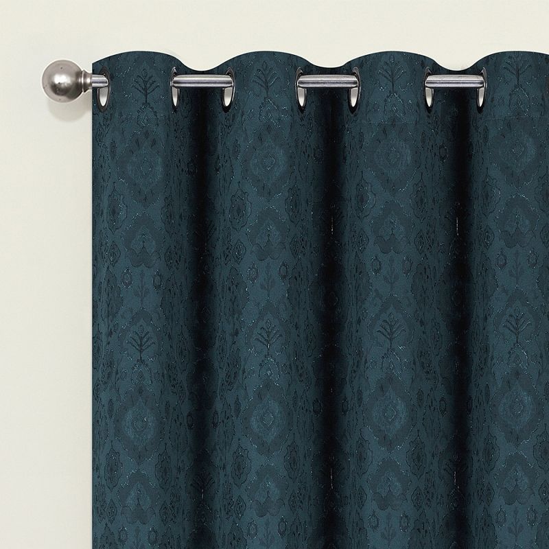 Kate Aurora Regency Collection Raised Jacquard Damask Grommet Top Curtains