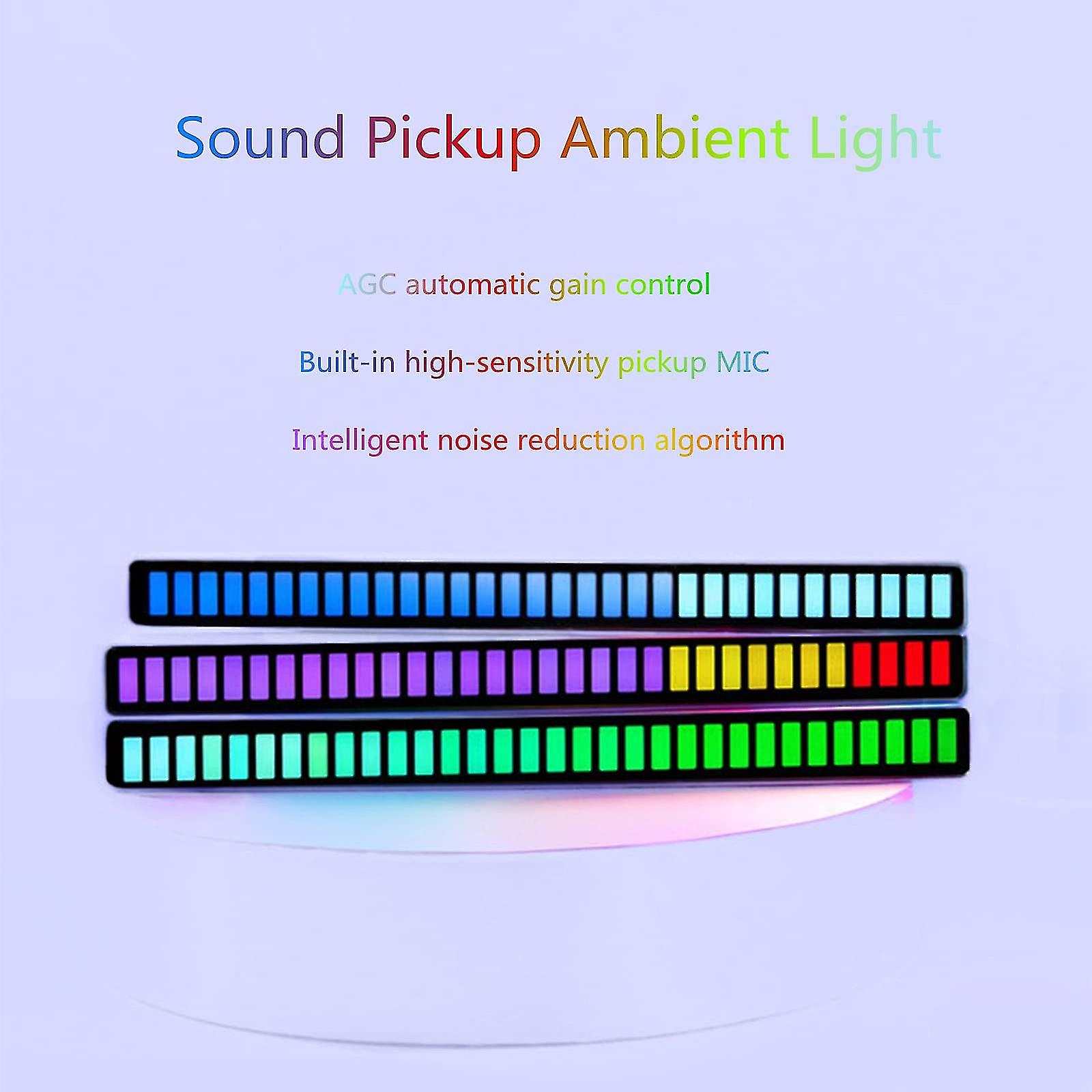 Rgb Sound Control Pickup Rhythm Light Voice Activated Colorful Led Ambient Strip Light With 32 Bit Music Level Indicator