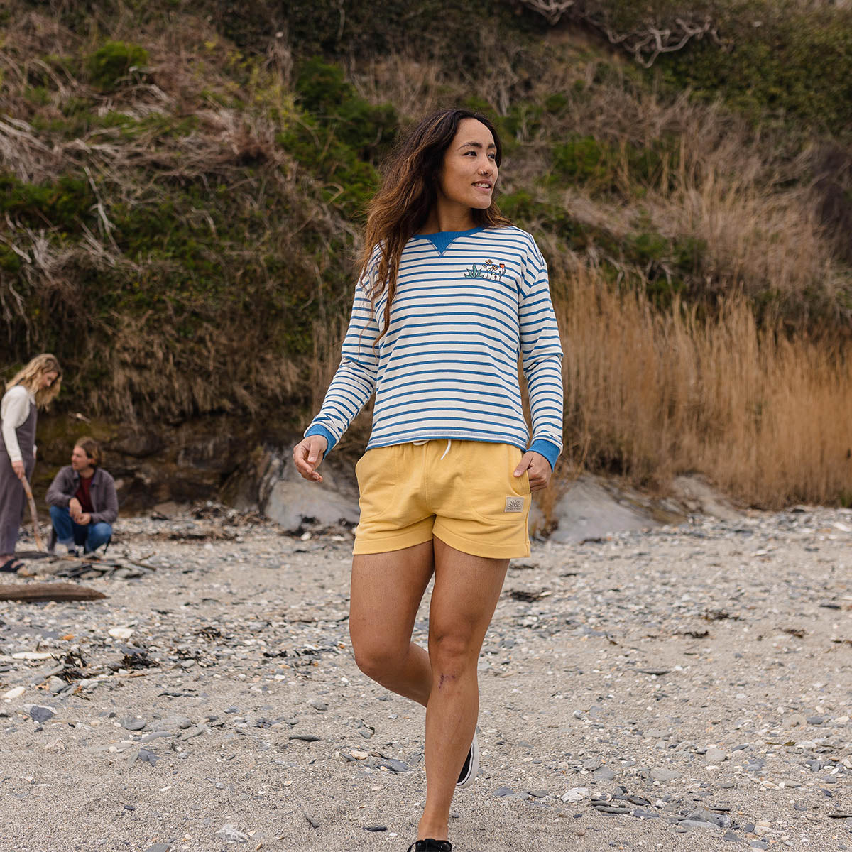 Bloom Hemp Sweatshirt - Soft Cobalt Stripe