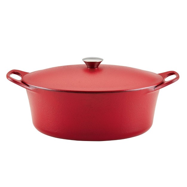 Rachael Ray Premium Nitro Cast Iron Dutch Oven 6 5qt Red