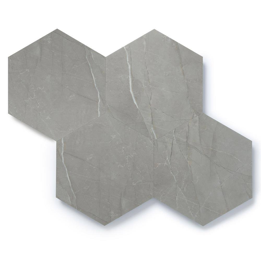 Lucida Surfaces MosaiCore Tundra Gray 28 MIL x 12 in. W x 10 in. L Glue Down Waterproof Vinyl Tile Flooring (12.3 sqftcase) SC-4160