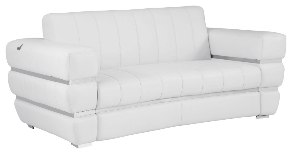 Ferrara Genuine Italian Leather Modern Loveseat   Contemporary   Loveseats   by Luxuriant Furniture  Houzz