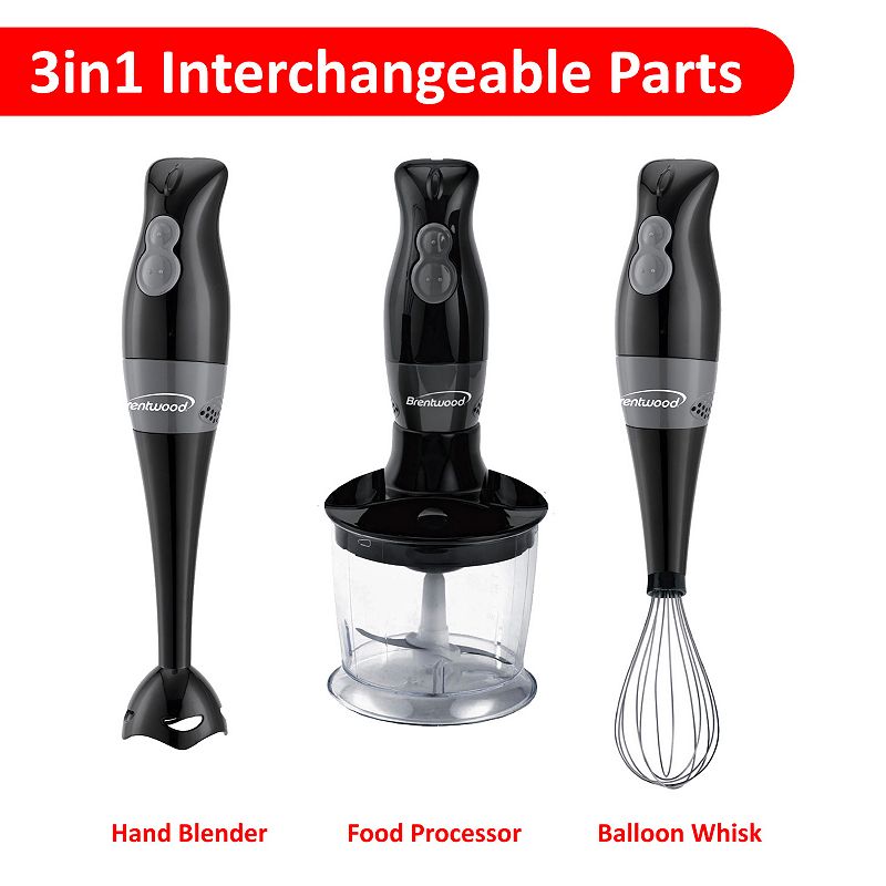 Brentwood Hb-38bk 2 Speed Hand Blender with Balloon Whisk