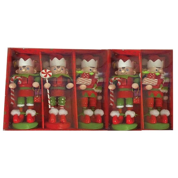 5 Elf Nutcracker Ornaments，Set of 5