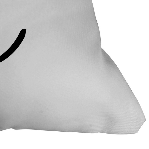 Mambo Art Studio Wink Face Square Throw Pillow Black Deny Designs