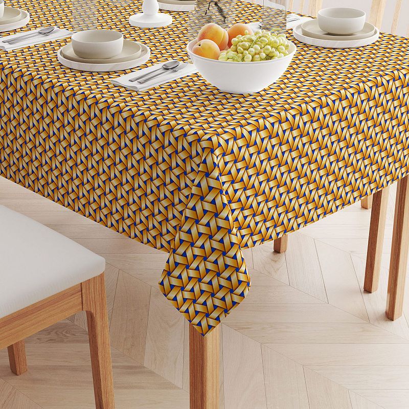 Square Tablecloth， 100% Polyester， 60x60， Handmade Straw Wicker