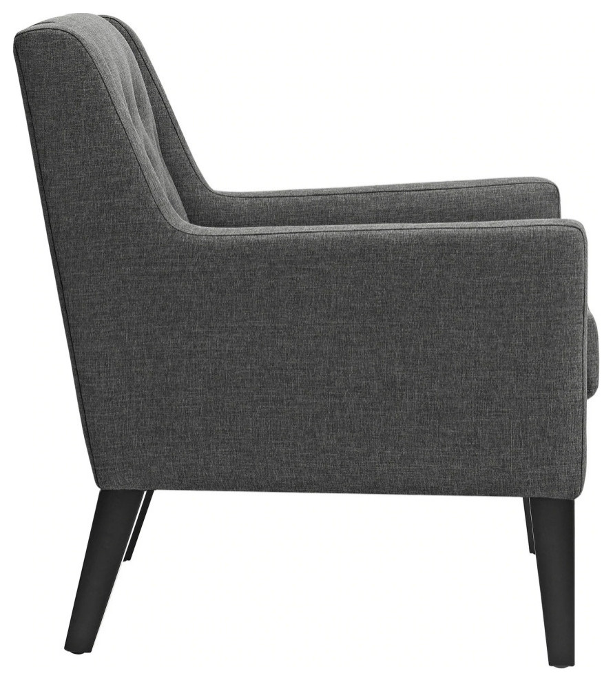 Alina Gray Upholstered Fabric Armchair   Transitional   Armchairs And Accent Chairs   by Peachtree Fine Furniture  Houzz