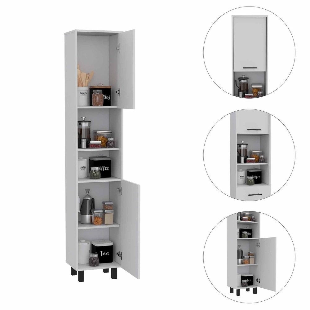 Black Sleek and Tall Pantry Cabinet