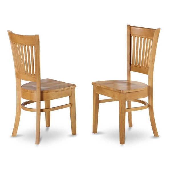 Wood Dining Set - a Square Kitchen Table and Dining Room Chairs Set - Oak Finish (Seat's Type Options)