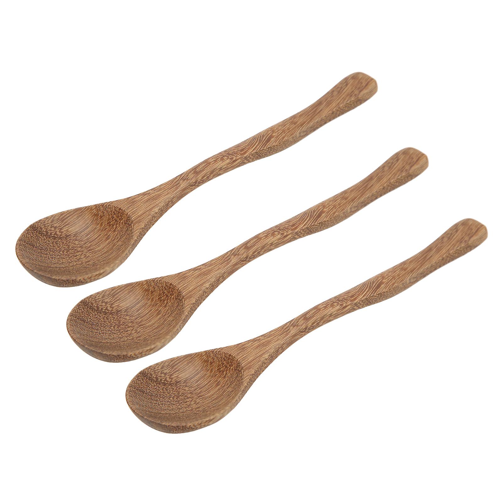 3pcs Wooden Spoons Smoothing Heat Resistant Light Weight Wood Spoons For Log Style Decoration Daily Use