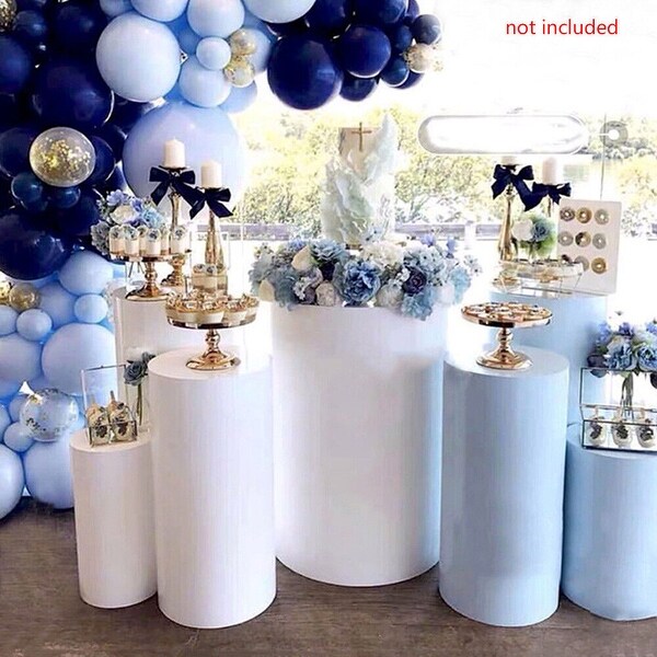 3PCS Cylindrical Cake Display Pillar Round Pedestal Display - 12.99*23.62''