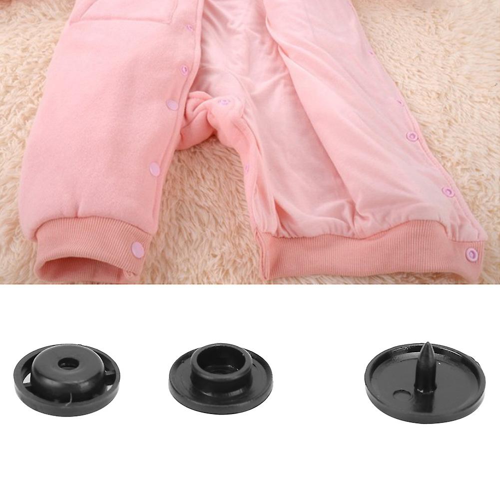 1000 Sets Harmless Resin Snap Button Set Children Cloth Quilt Cover Button Pressed(black T3)