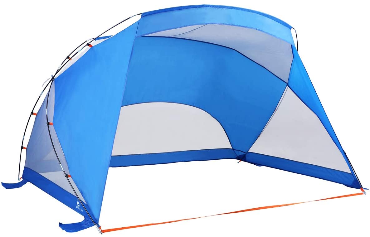 ALPHA CAMP 3 Person Sports / Beach Shelter Easy Up Sun Shade - 9’ x 6’ Blue