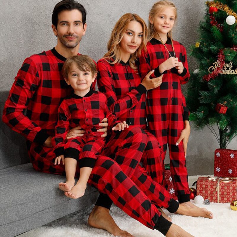 Plaid Home Pajamas Onesuit