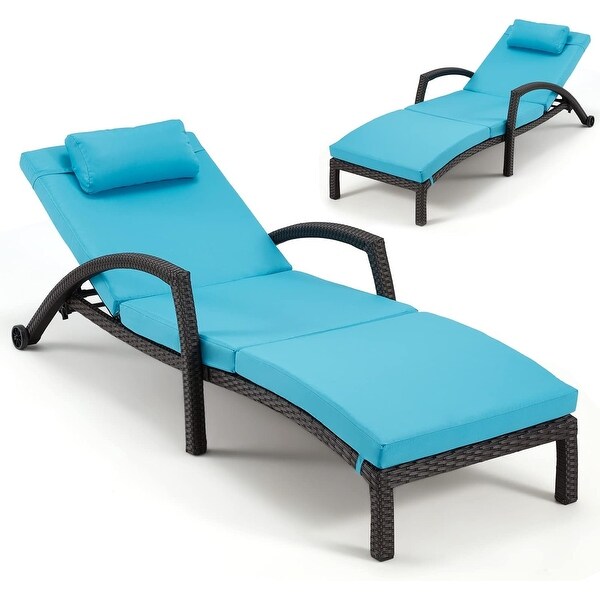 EROMMY Outdoor Patio Lounge Chair，Adjustable Recliner Outdoor Lounge Chairs，Multiple Colors Available