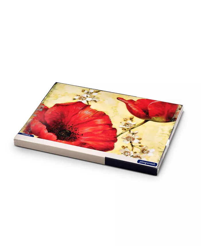 Pimpernel Red Poppy Blossoms Placemats Set of 4