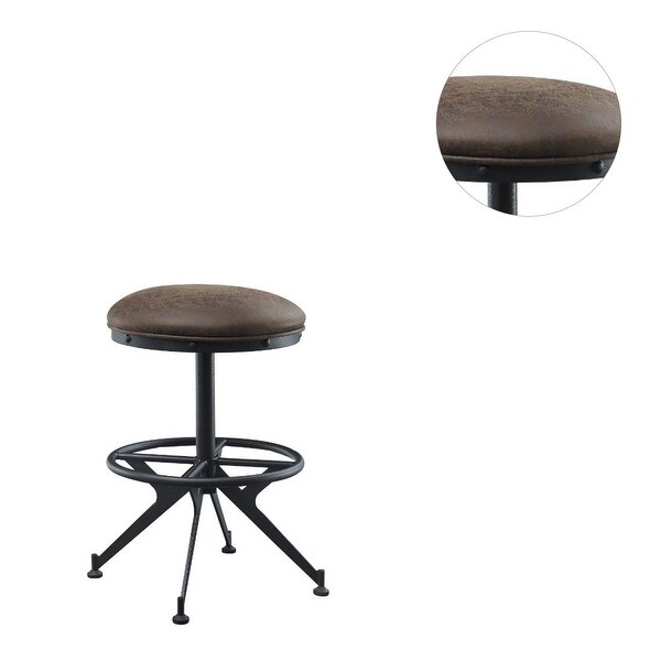 Set of 2 Counter Height Stool in Salvaged Brown and Black