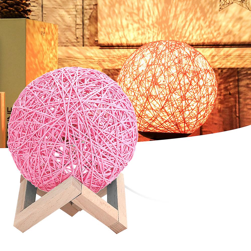 Usb Charging Ball Style Night Lamp Sepak Takraw Led Light For Home Room Bedroom Pink