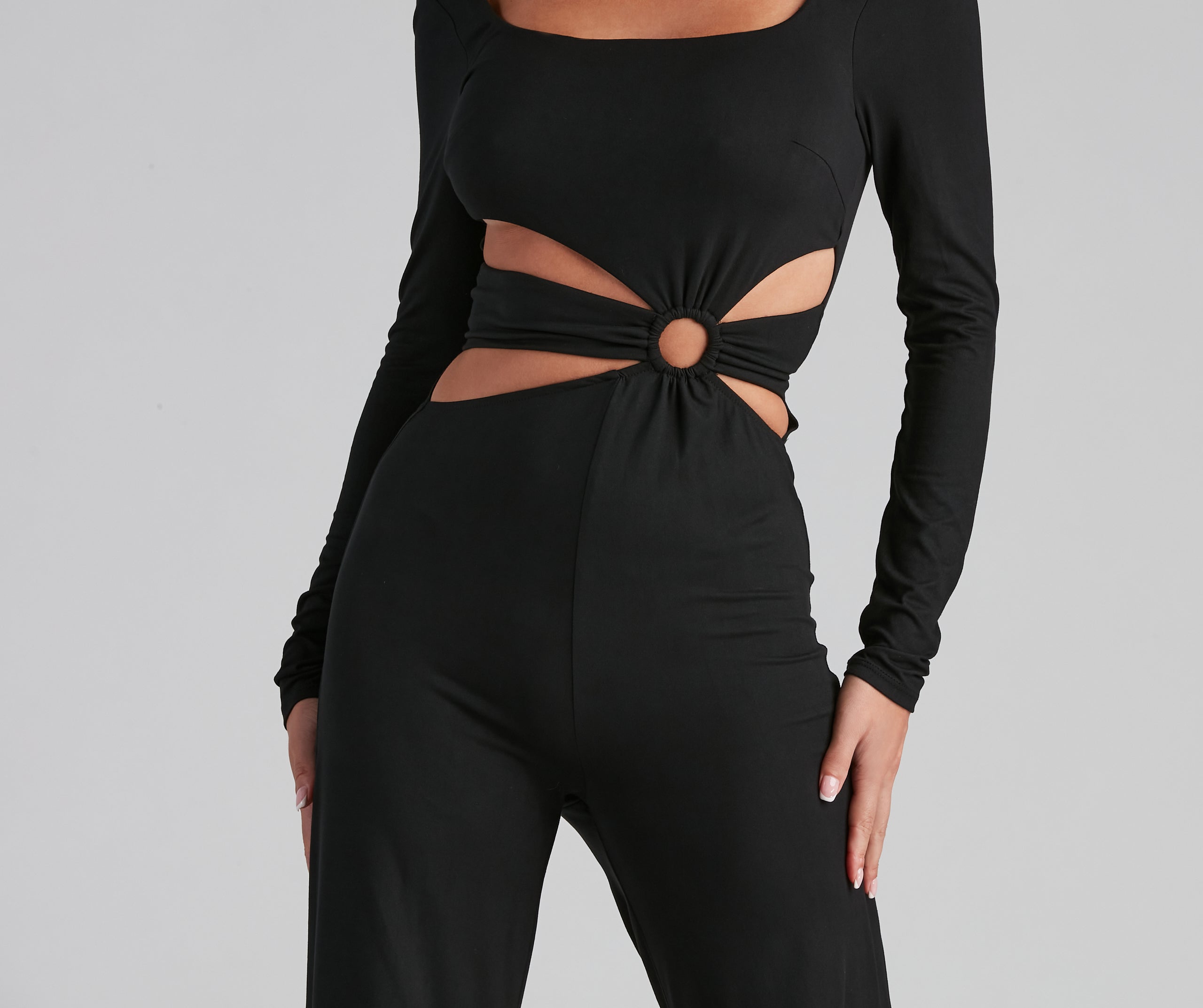 Stylish Affair O-Ring Wide Leg Jumpsuit