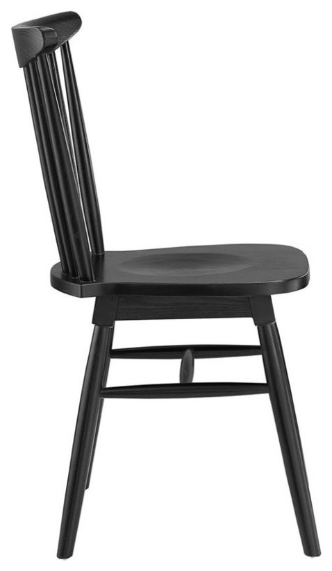 Hawthorne Collections Dining Side Chair in Black   Midcentury   Dining Chairs   by Homesquare  Houzz