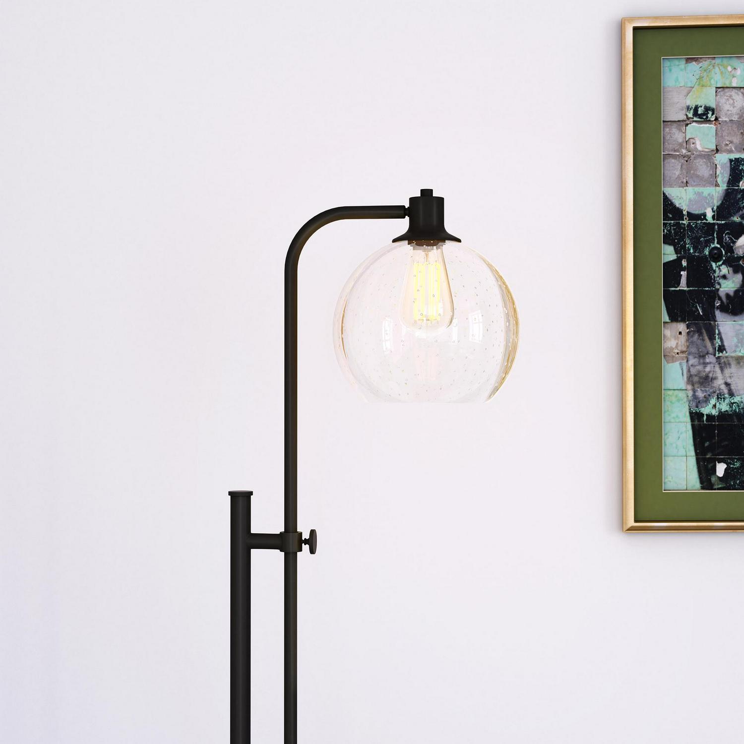 EvelynandZoe Industrial Metal Height-Adjustable Floor Lamp