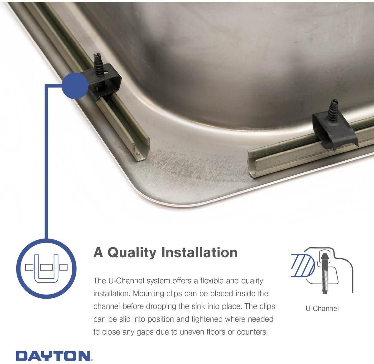 Dayton Stainless Steel D117212 17 x 21-1/4 x 6-1/2 ， Single Bowl Top Mount Bar Sink