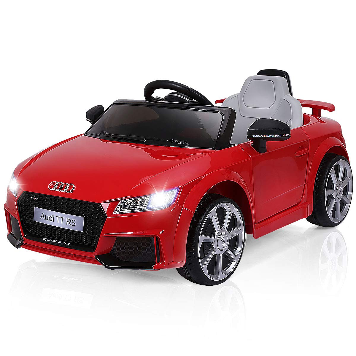 Costzon Kids Ride On Car, 12V Licensed Audi TT RS, Battery Powered Electric Ride On Vehicle w/ 2.4G Parental Remote Control