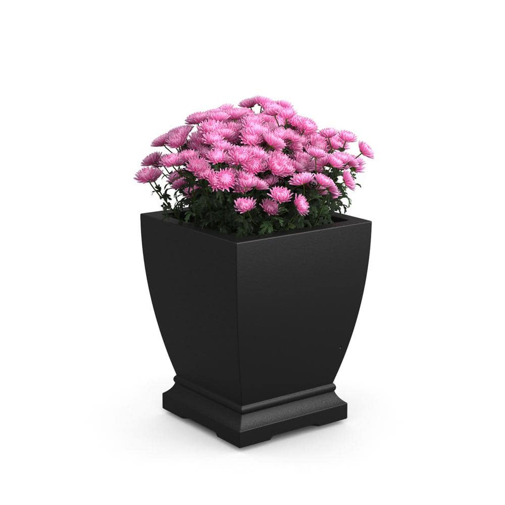 Mayne Acadia 16 in. Square Self-Watering Black Polyethylene Planter 5915-B