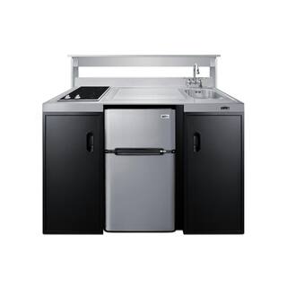 Summit Appliance 54 in. Compact Kitchen in Stainless Steel ADA Compliant CK55ADASINKR