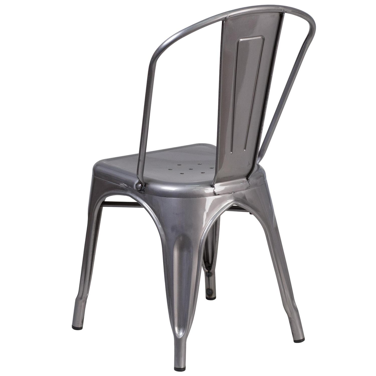 Flash Furniture Clear Coated Metal Indoor Stackable Chair