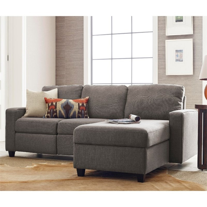 Pemberly Row Right Facing Reclining Sectional in Gray